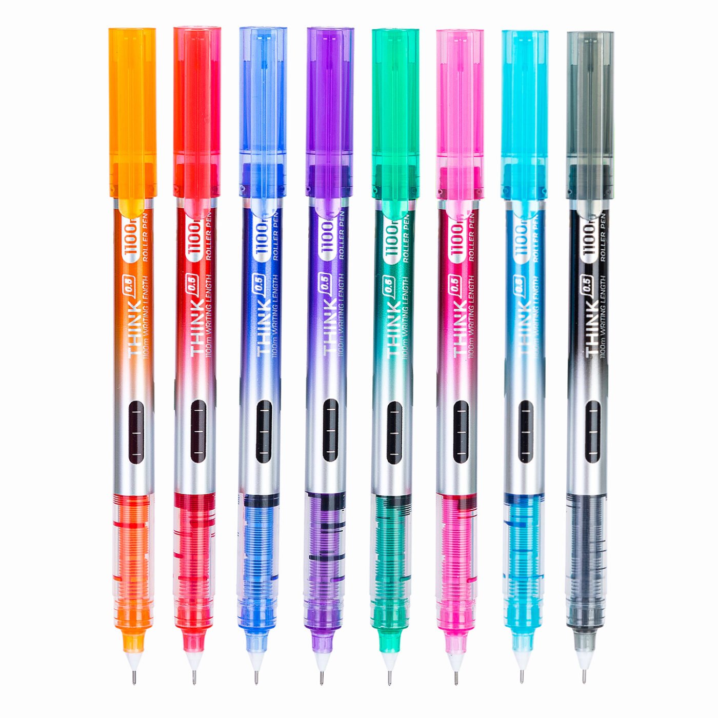 EQ300-8C-4 ديلي قلم حبر سائل - 0.5 مم - بدن مطبوع - 8 ألوان EQ300-8C